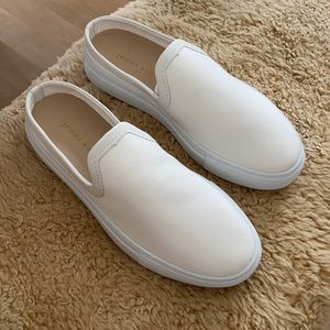 Jenni Kayne Canvas Sneaker Slider in cream/white